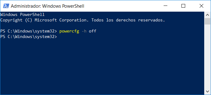 desactivar hibernacion windows