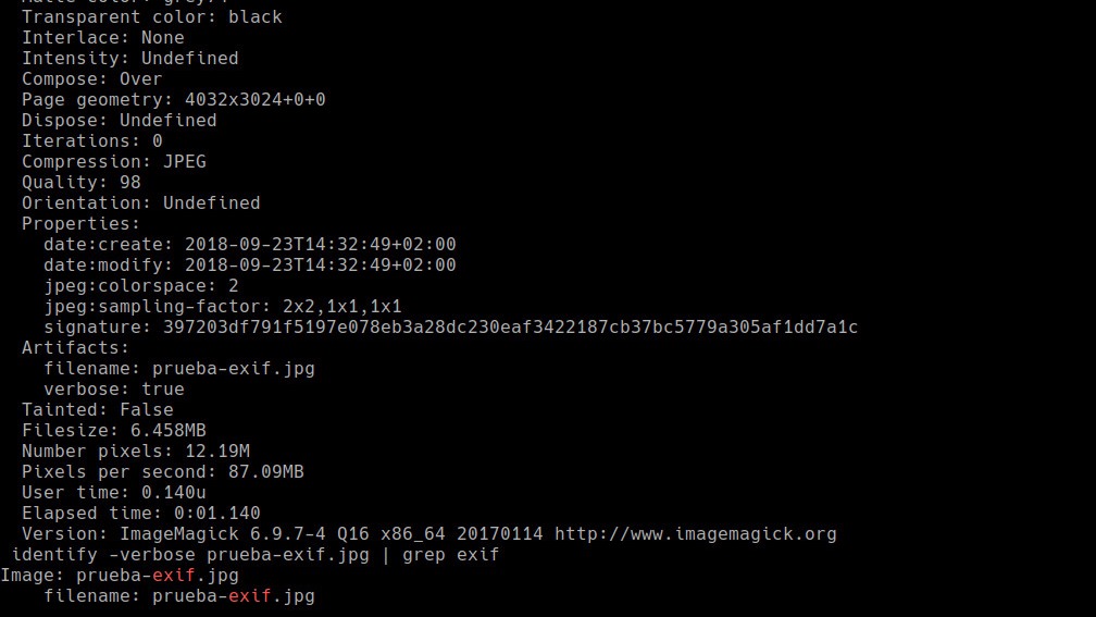 como borrar informacion exif gnu linux