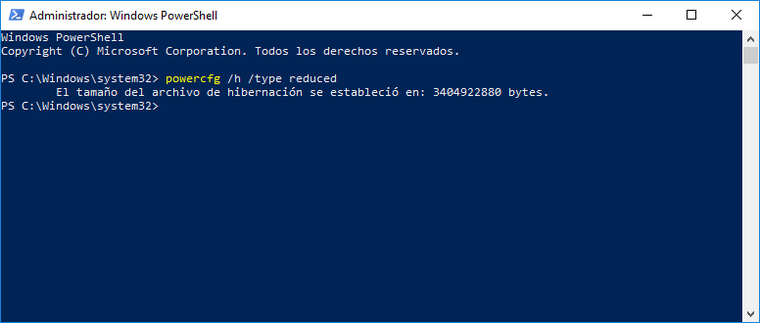 cambiar tamaño fichero hiberfilsys deducido