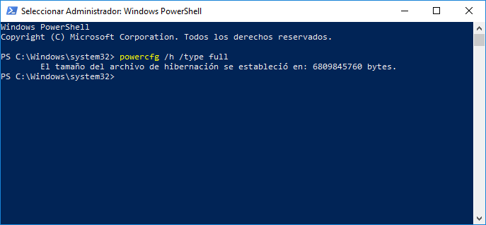 cambiar tamaño fichero hiberfilsys full completo